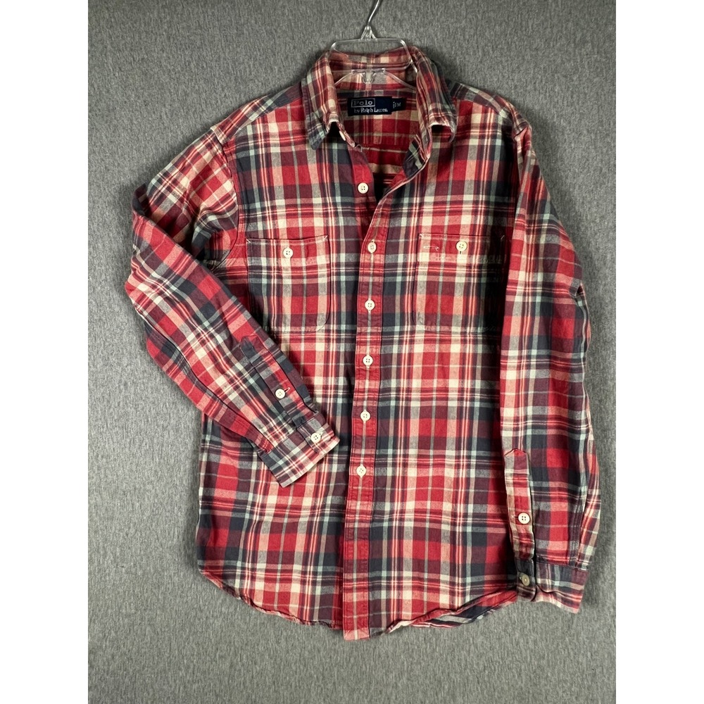 Polo Ralph Lauren Mens L/S M Flannel Button Down Work Shirt